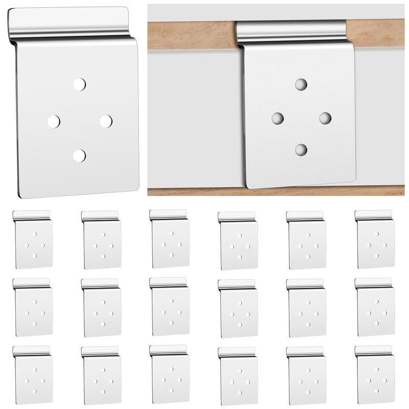 Pelopy 20 Pack Slatwall Metal Plate Mount Backplate Mounting Adapter to Make Items Slatwall Compatible Heavy Duty Steel Bracket with 4 Pre-Drilled Holes Backplate for Secure Displays - Image 1